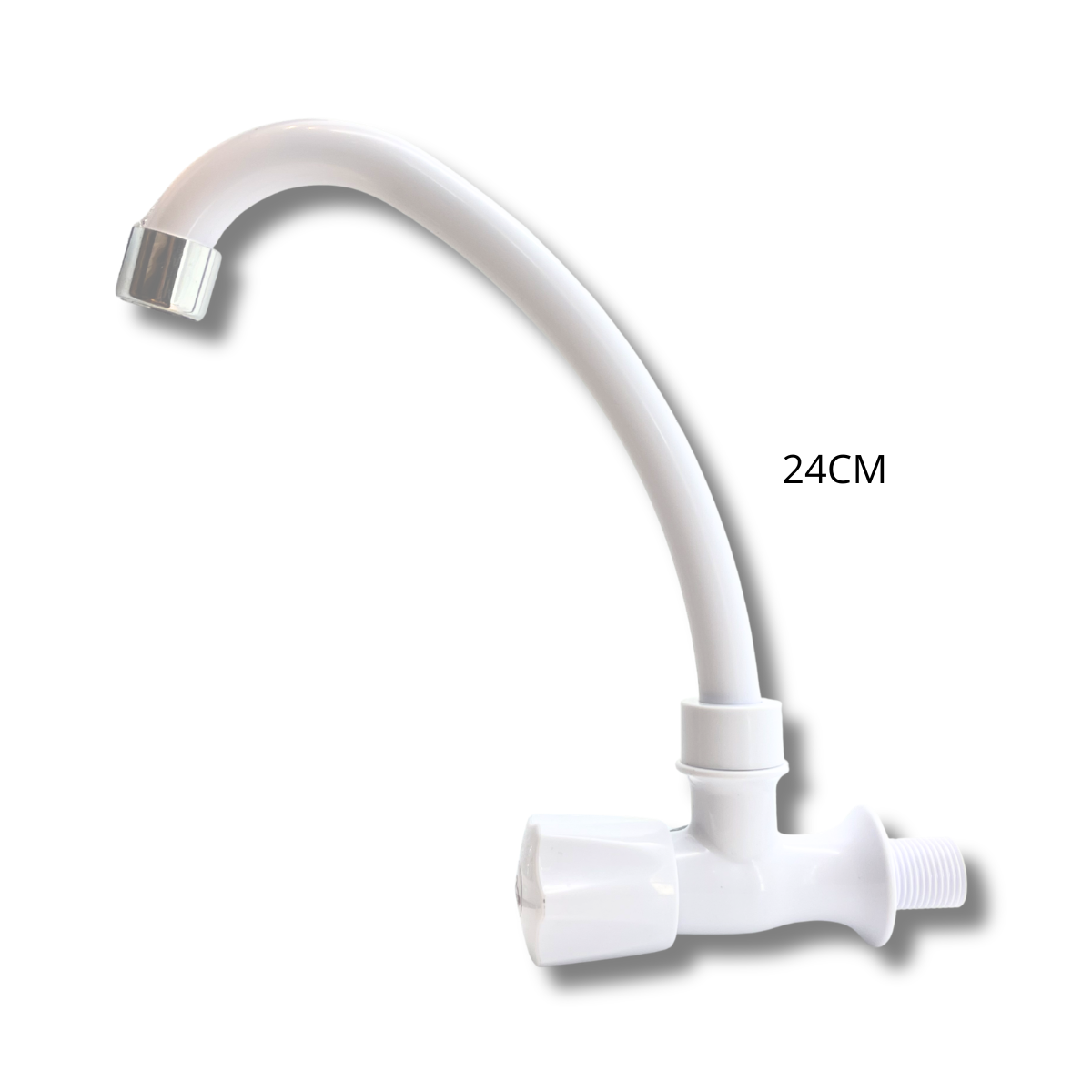 CANILLA DE PARED BLANCA 24CM MANGO TIPO PALANCA