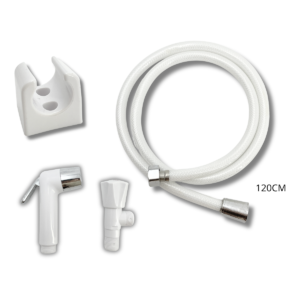 KIT DE DUCHA BLANCA CON MANGUERA Y SOPORTE 120CM